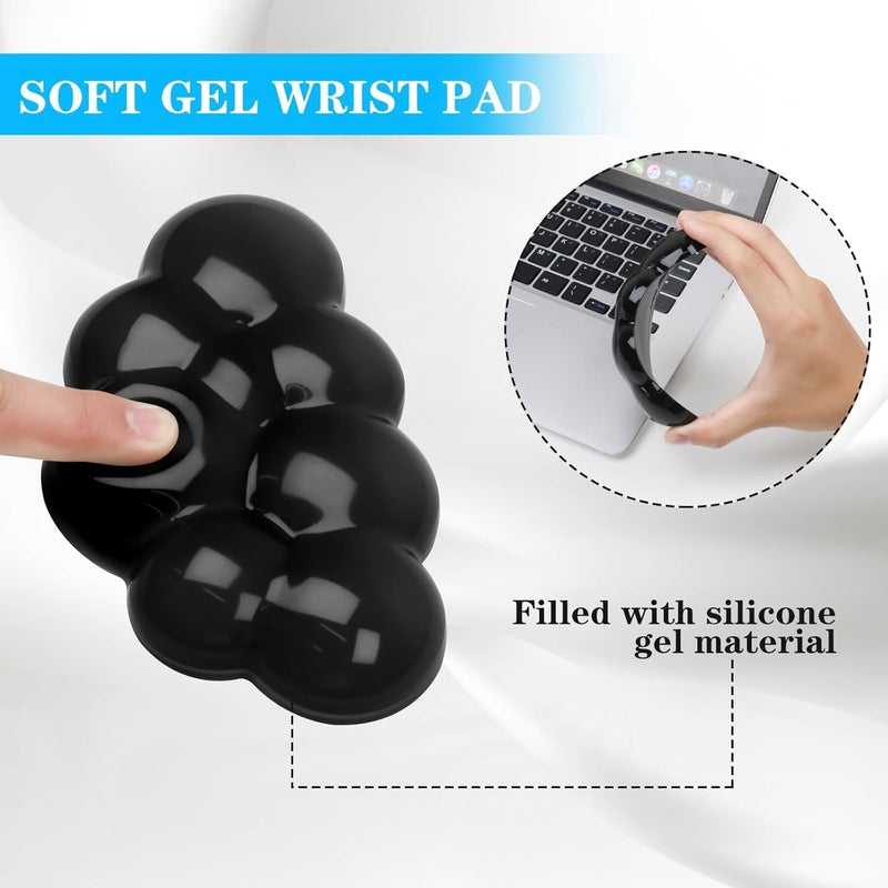 KEPUTAIER Gel Cloud Mouse Wrist Rest, Cute Wrist Support and Arm Support for Mouse Rest Typing Pain Relief，Suitable for Office/Computer/Laptop/Gaming (Transparent Black) - Image 2